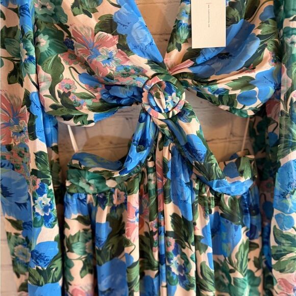 Lush Floral Cut Out Maxi Dress Size Medium - Picture 4 of 12